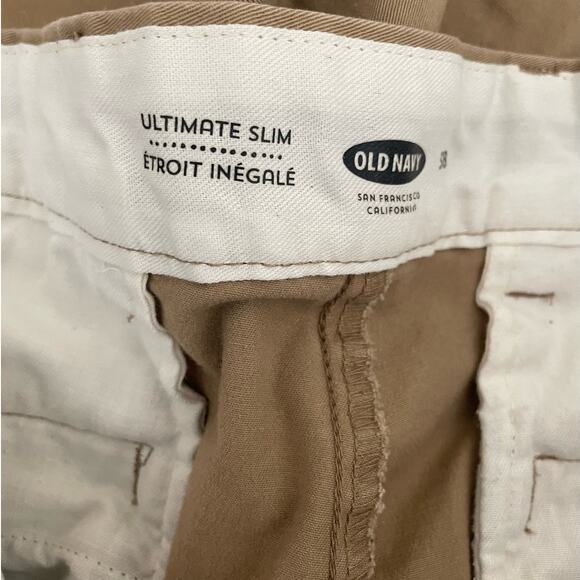 Old Navy Mens Chino Shorts 38 Tan Ultimate Slim Minimalistic Neutral Casual  - Picture 2 of 9